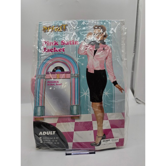 SPIRIT HALLOWEEN Jackets & Blazers - Spirit Halloween Pink Satin 1950s style poodle Jacket Costume Adult Large